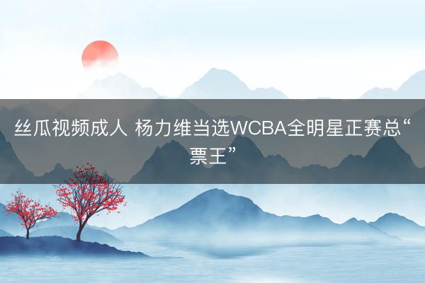 丝瓜视频成人 杨力维当选WCBA全明星正赛总“票王”