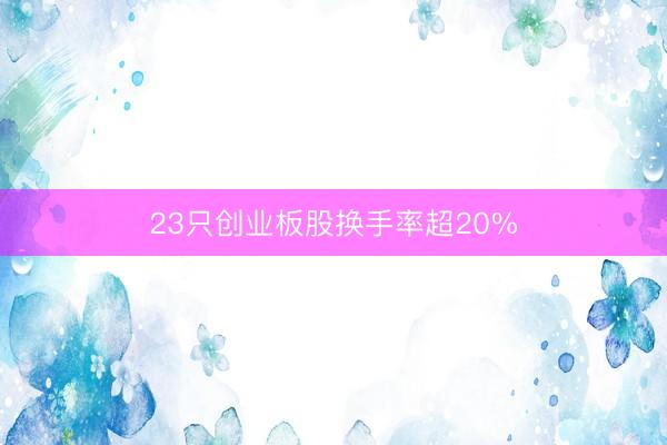 23只创业板股换手率超20%