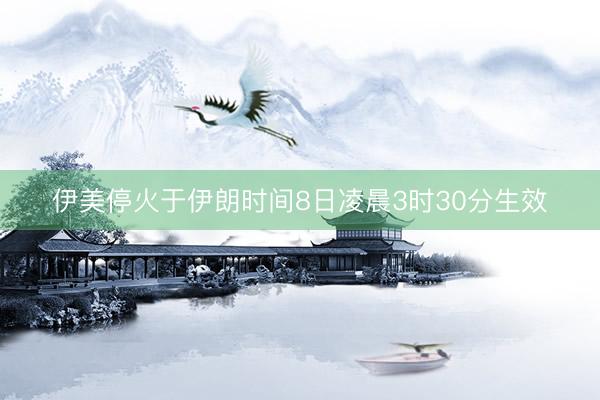 伊美停火于伊朗时间8日凌晨3时30分生效