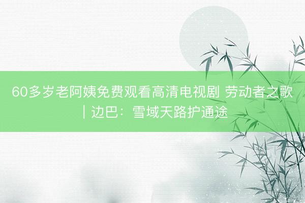 60多岁老阿姨免费观看高清电视剧 劳动者之歌｜边巴：雪域天路护通途