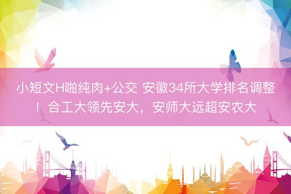 小短文H啪纯肉+公交 安徽34所大学排名调整！合工大领先安大，安师大远超安农大