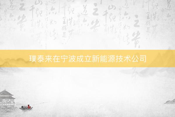 璞泰来在宁波成立新能源技术公司