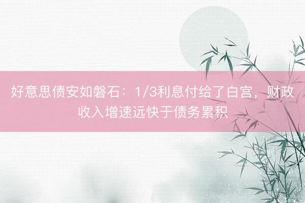 好意思债安如磐石：1/3利息付给了白宫，财政收入增速远快于债务累积