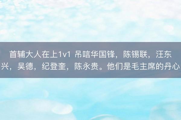 首辅大人在上1v1 吊唁华国锋，陈锡联，汪东兴，吴德，纪登奎，陈永贵。他们是毛主席的丹心