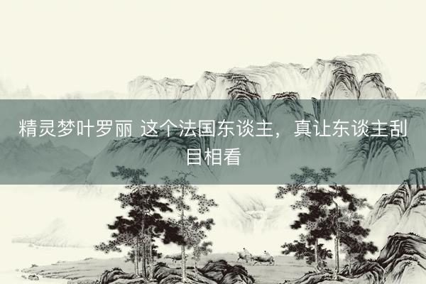 精灵梦叶罗丽 这个法国东谈主，真让东谈主刮目相看