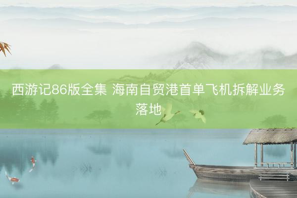 西游记86版全集 海南自贸港首单飞机拆解业务落地