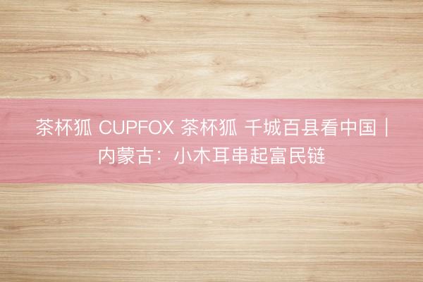 茶杯狐 CUPFOX 茶杯狐 千城百县看中国｜内蒙古：小木耳串起富民链